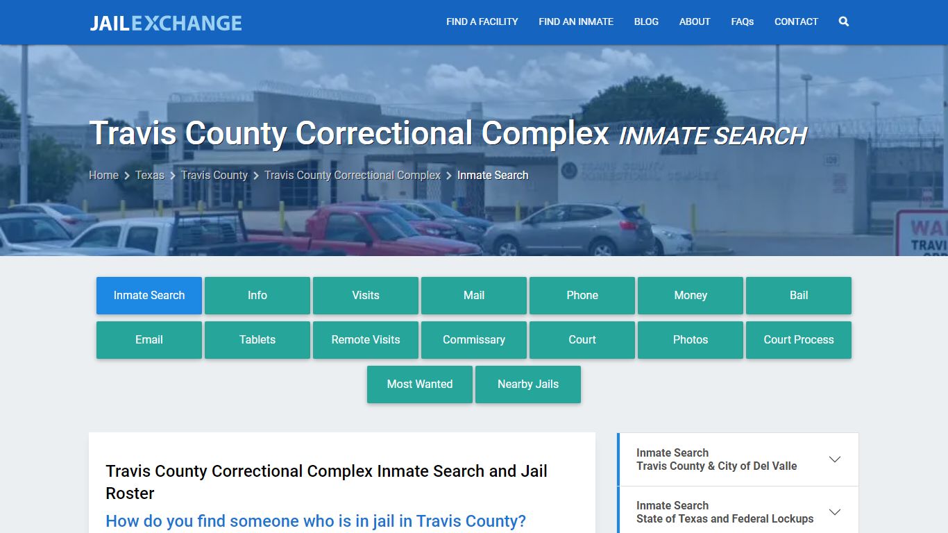 Travis County Correctional Complex Inmate Search - Jail Exchange